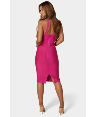 Women's Bandage Lurex Halter Dress