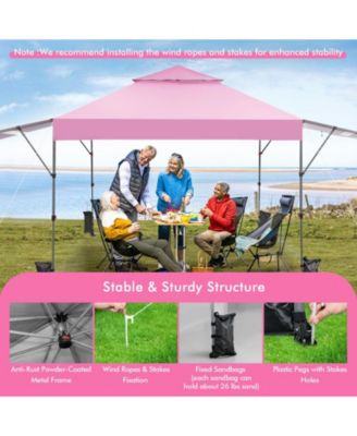 10 x 17.6 Feet Outdoor Instant Pop-up Canopy Tent with Dual Half Awnings