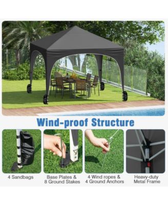10 X 10 FT Pop up Canopy Tent with 4 Removable Sidewall
