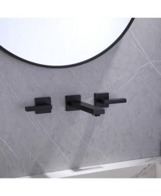 Two-Handle Wall Mounted Bathroom Faucet