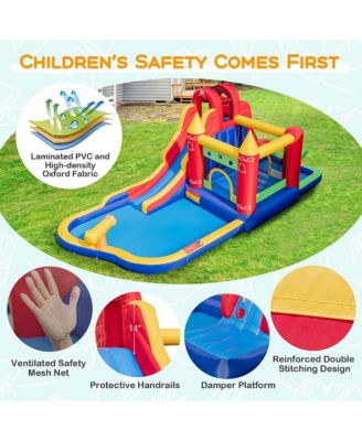 9 in 1 Inflatable Bounce House Water Park w/ 680W Blower for 3-10 Years Old
