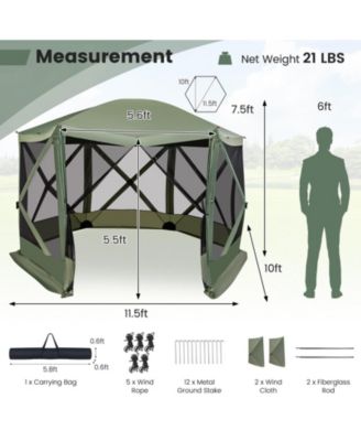 11.5 X 11.5 FT Pop-up Screen House Tent with Portable Carrying Bag