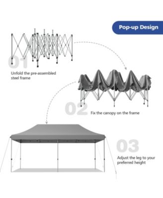 10 x 20 Feet Adjustable Folding Heavy Duty Sun Shelter with Carrying Bag