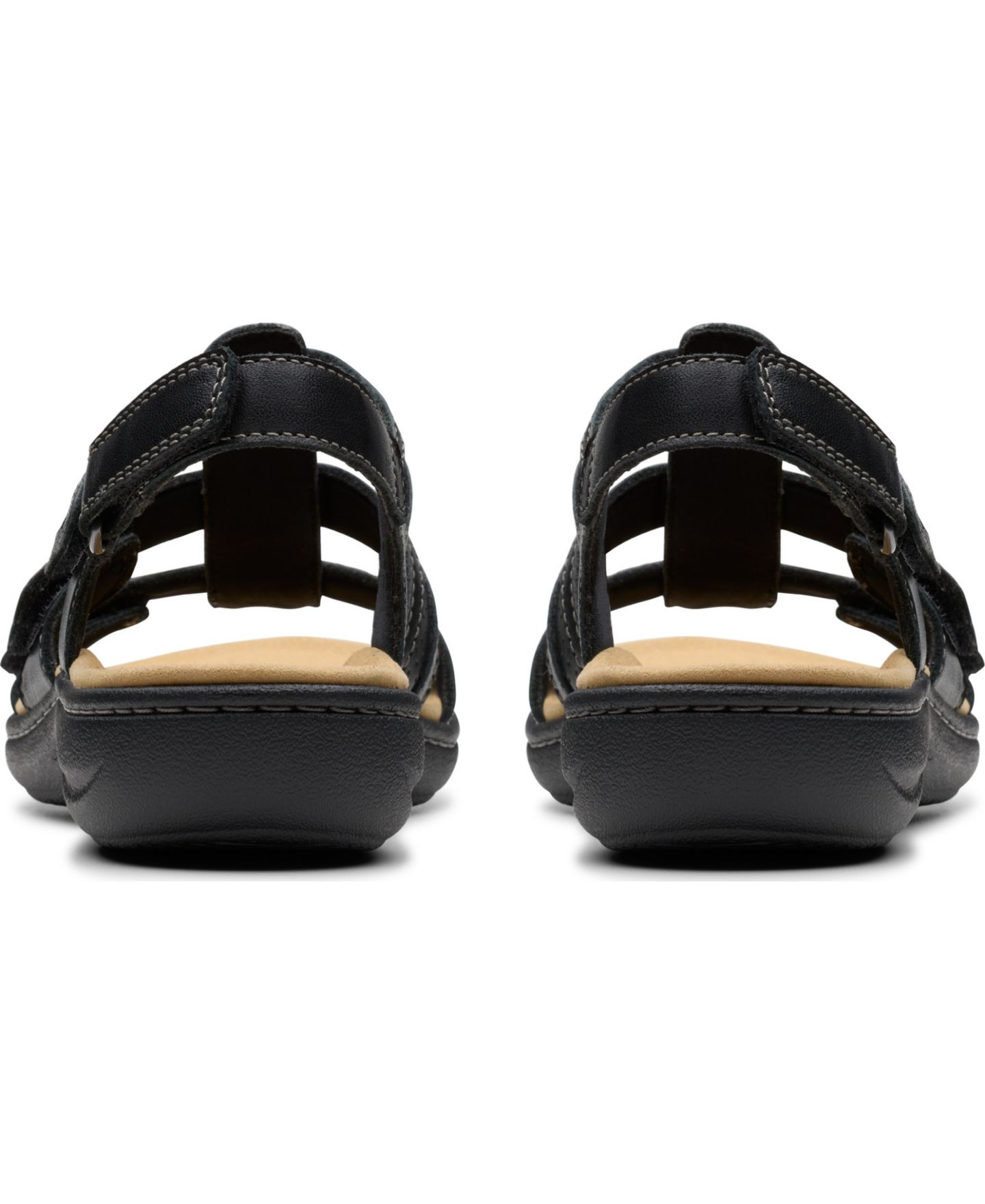 Женские сандалии Clarks Laurieann Ivy Rip Tape Casual, цвет: Чёрный кожаный — фото 6