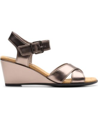 Emmalae Iris Leather Wedge Sandals