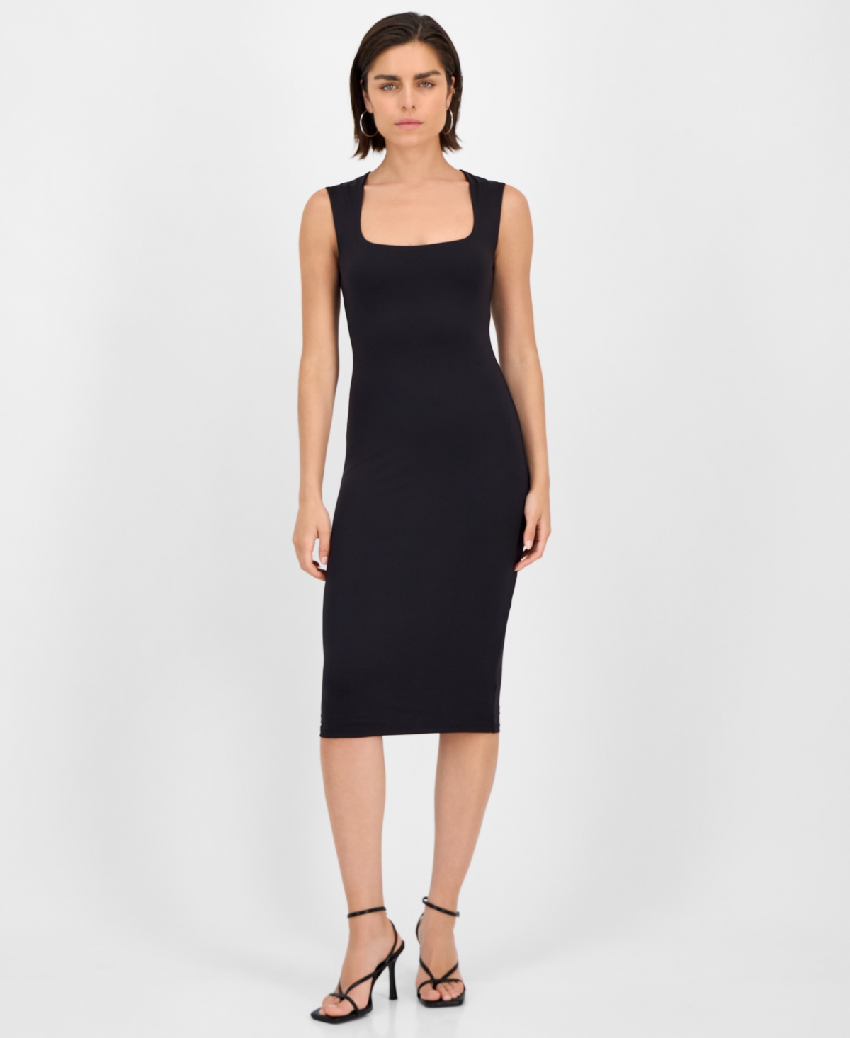 Bar Iii Women's Scoop Tank Sleeveless Midi Dress, Exclusively At Macy's In Black