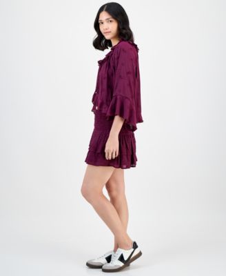 Women's Smock-Waist Tiered Skirt, Exclusively at Macy's