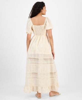 Women's Square-Neck Embroidered Maxi Dress, P/XXS-XXL, Macy's Exclusive
