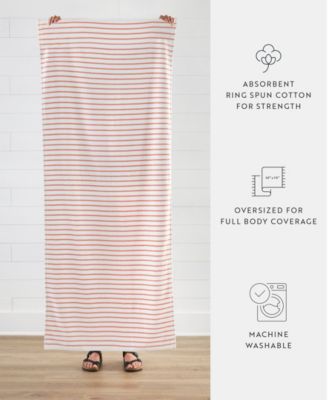 Cabana Stripe Cotton Beach Towels Set,  30" x 70"