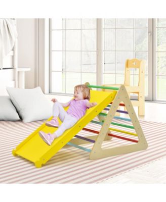 3 Piece Toddler Triangle Set Montessori with 2 Climbing Triangles and 1 Ramp