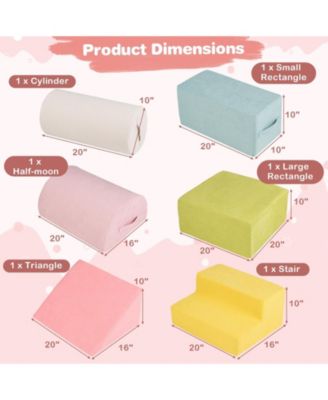 6-Piece Baby Climbing Blocks with 30D High-Density Foam and Carrying Handles