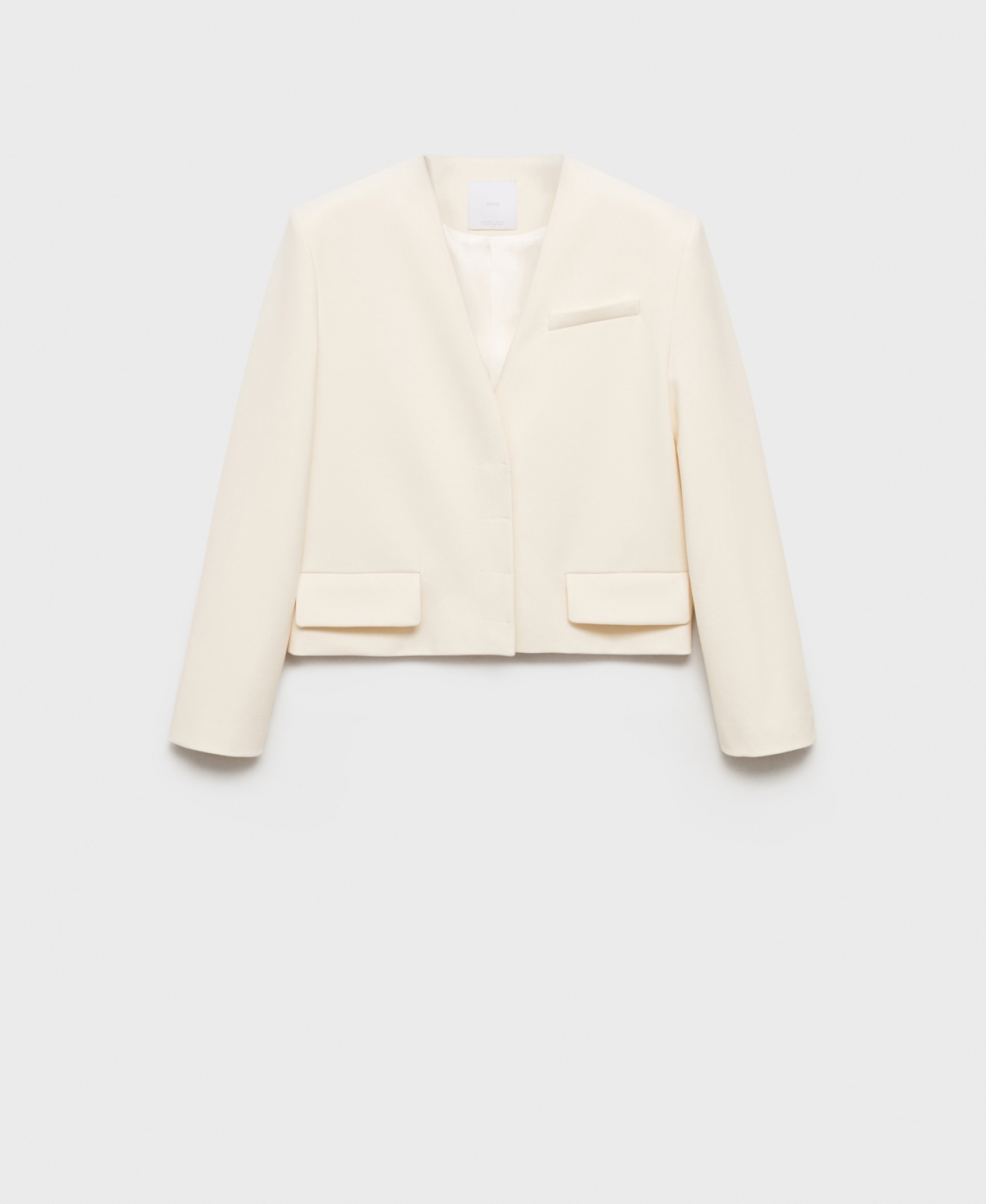 Mango Jeanne Structured Crop Blazer In Multi