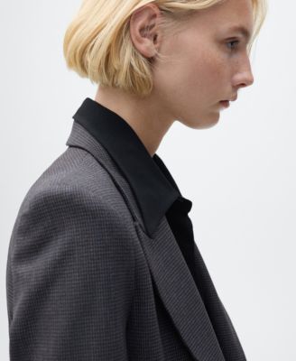 Women's Straight-Fit Micro-Houndstooth Jacket