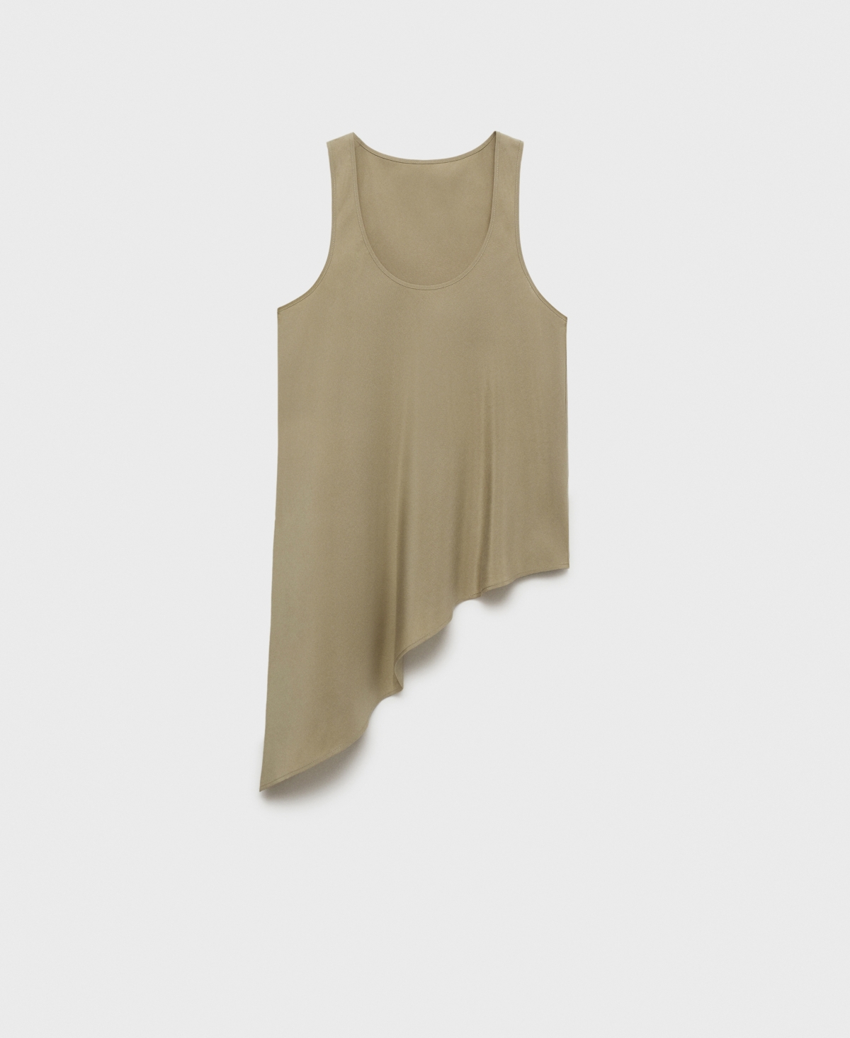 Women's Asymmetrical Lyocell Top - Khaki
