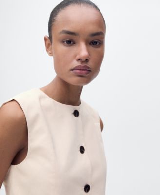 Women's Buttons Cotton Crop Top