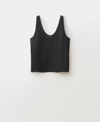 MANGO - Women's Wide Straps Silk Top