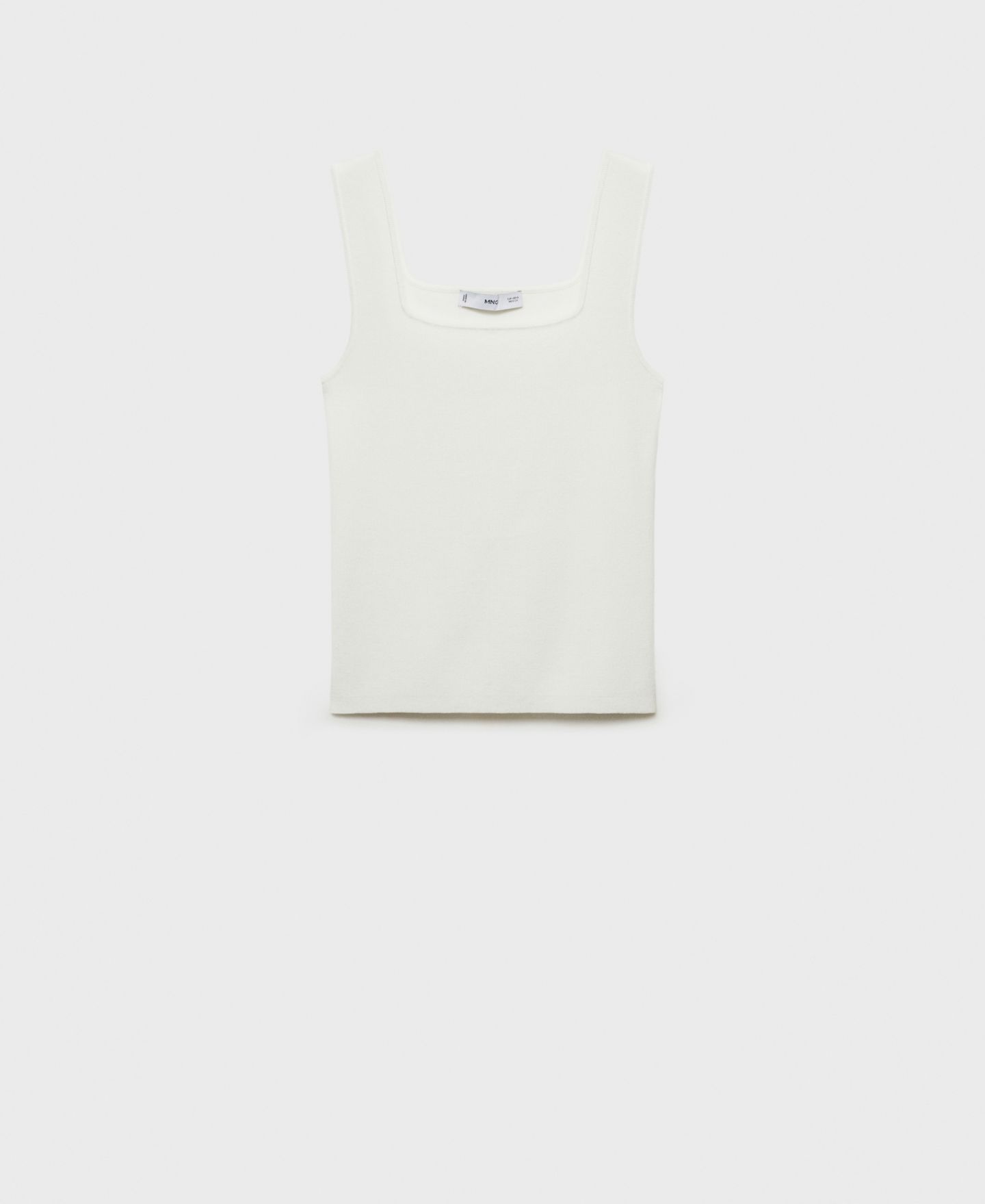 Женский топ Mango Low Neckline Fine-Knit, цвет: Молочный белый — фото 5