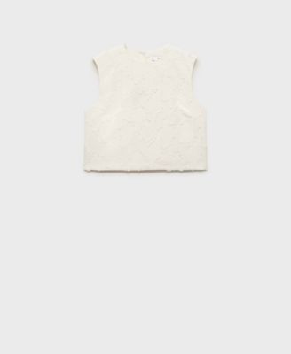 MANGO - Women's Textured Crop Top