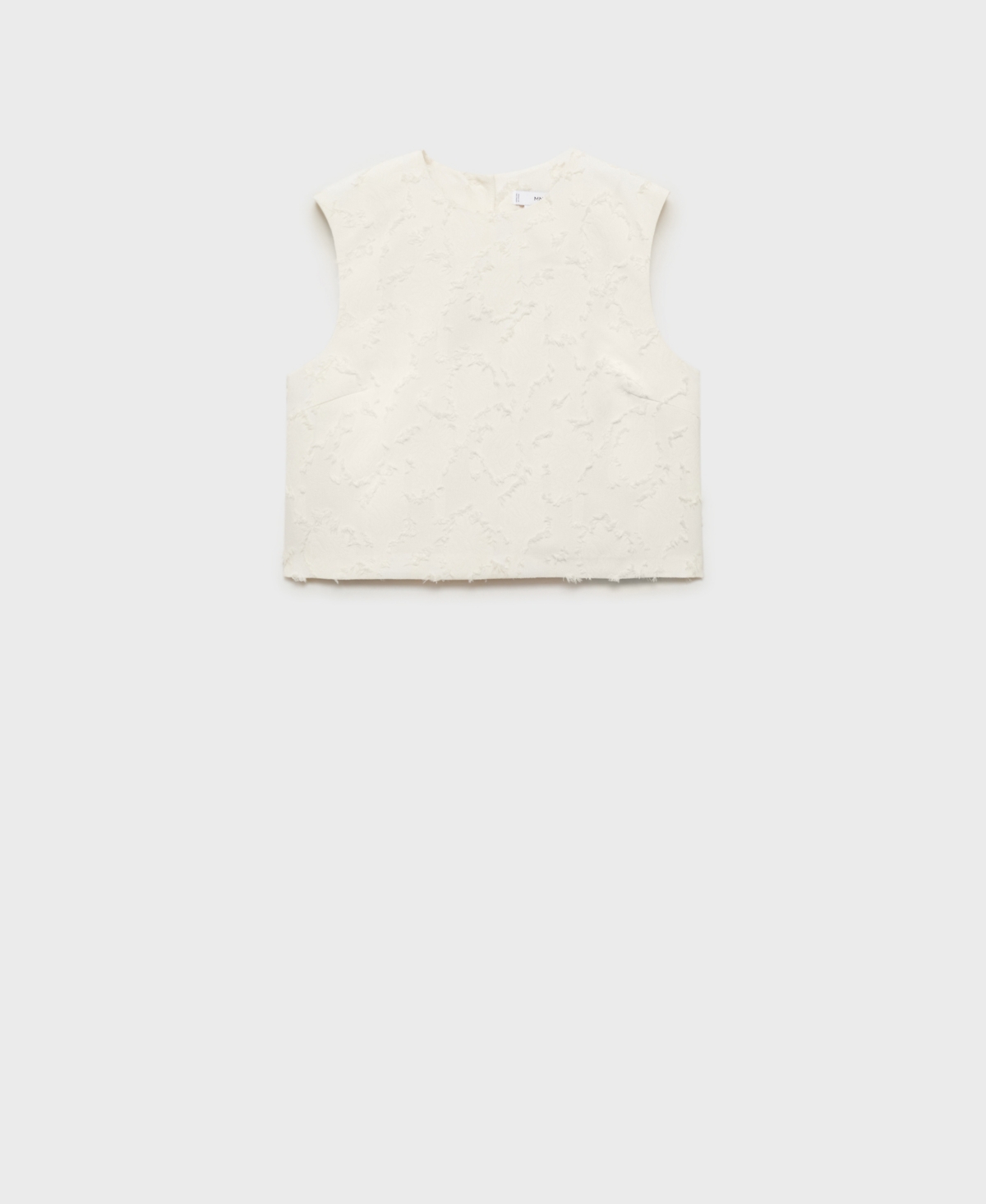 Women's Textured Crop Top - Off White
