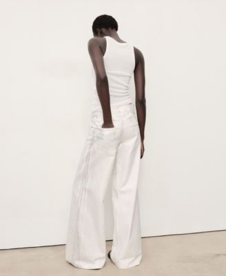 Women's Metallic-Finish Wide Leg Jeans