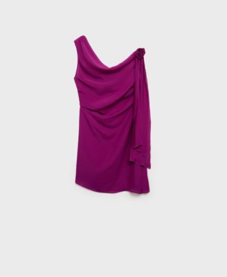 Women's Flower Detail Long Satin Top
