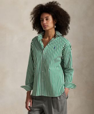 Women's Relaxed-Fit Striped Cotton Shirt