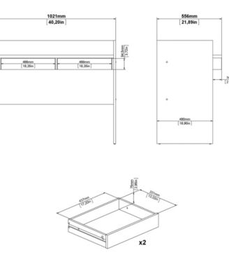40.2" Wide 2 Storage Drawer Home Office Writing Desk