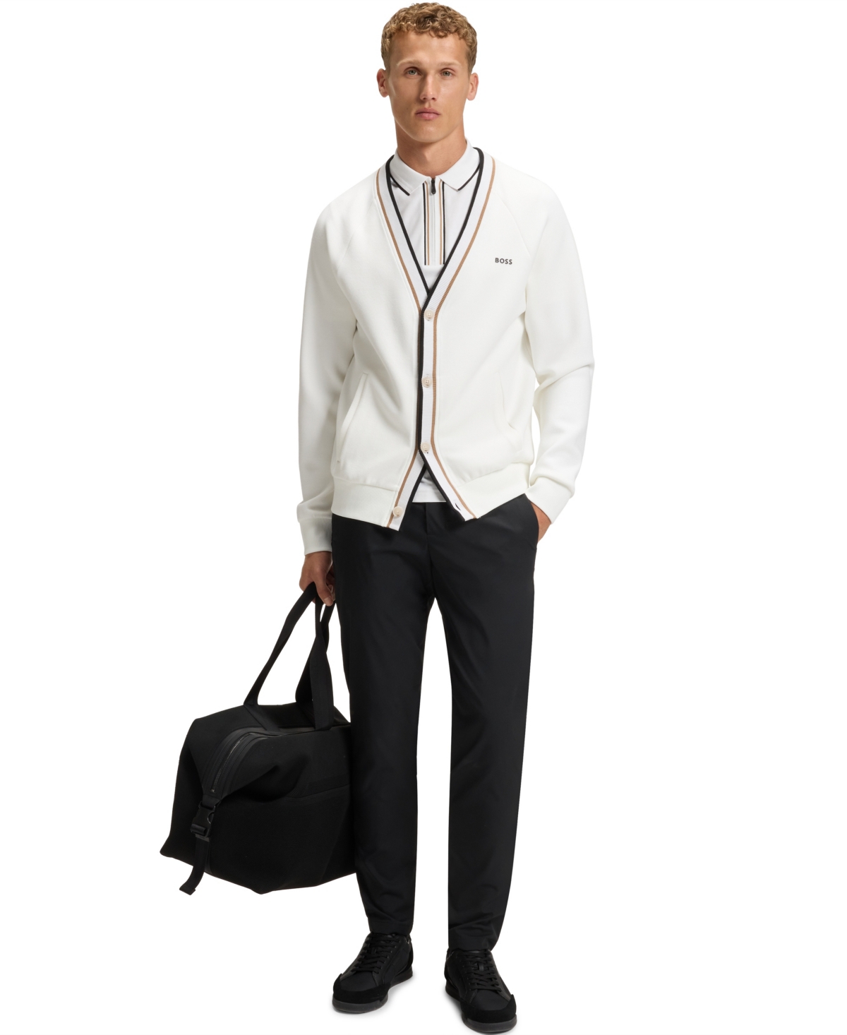 Hugo Boss Mens White Logo-print Short-sleeve Stretch-cotton Polo Xxl In White