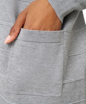 Women's Ribbed Open-Front Long Cardigan