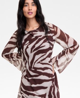 Juniors' Zebra-Print Mini Dress