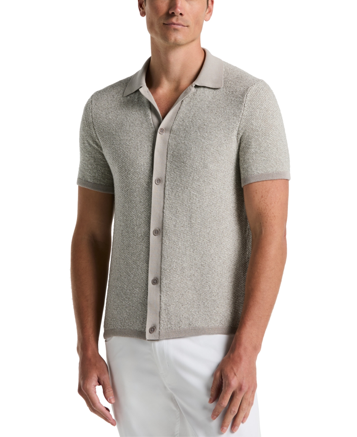 Men's Two-Tone Button-Down Shirt - Drizzle