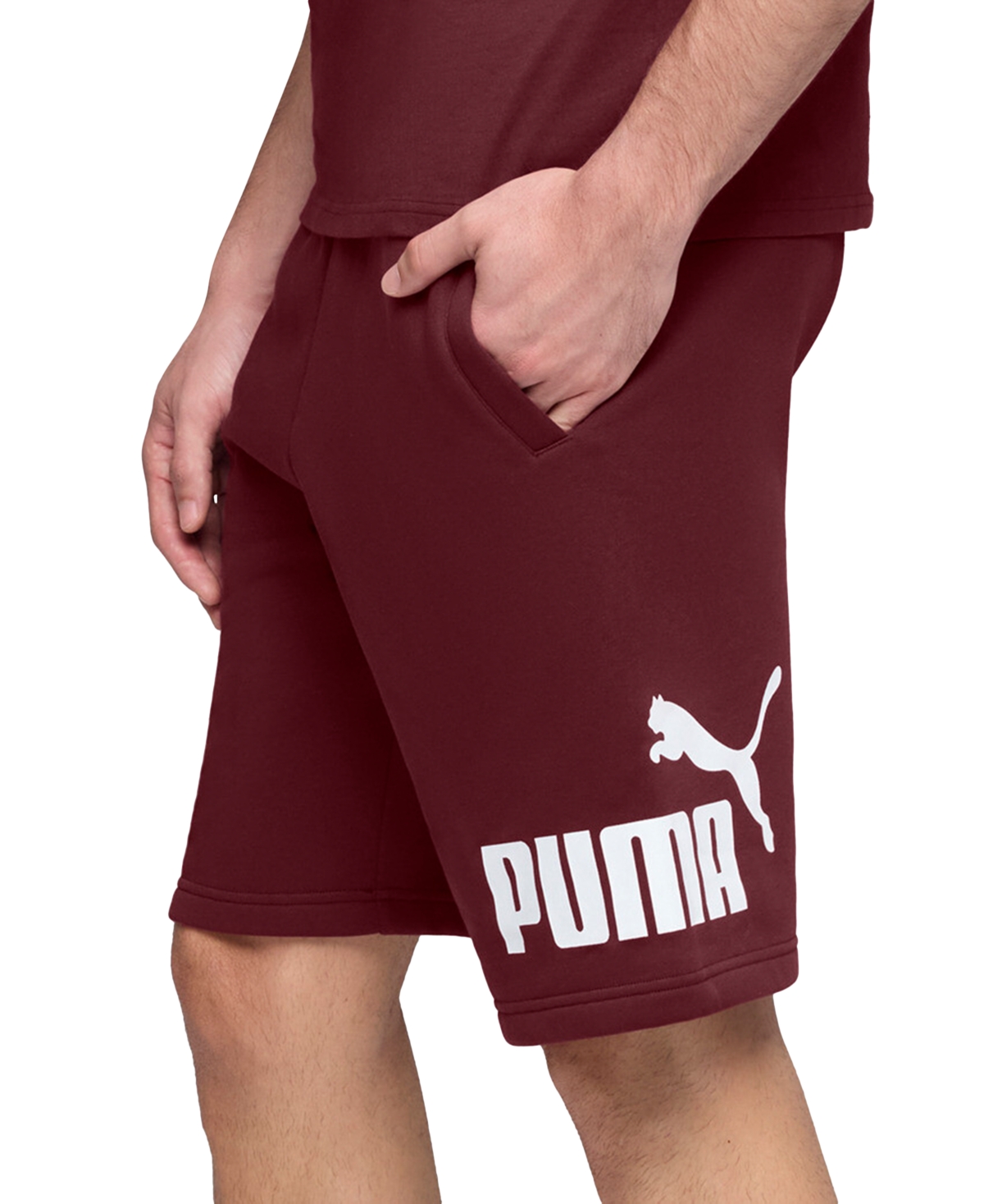 Puma Men's Logo Drawstring Shorts In Red