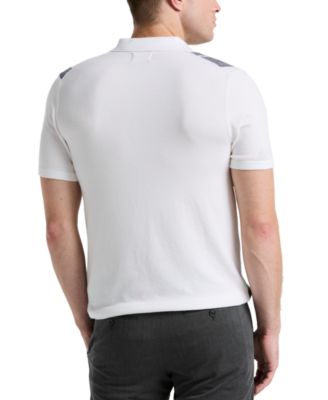 Men's Stripe Zip Polo Shirt