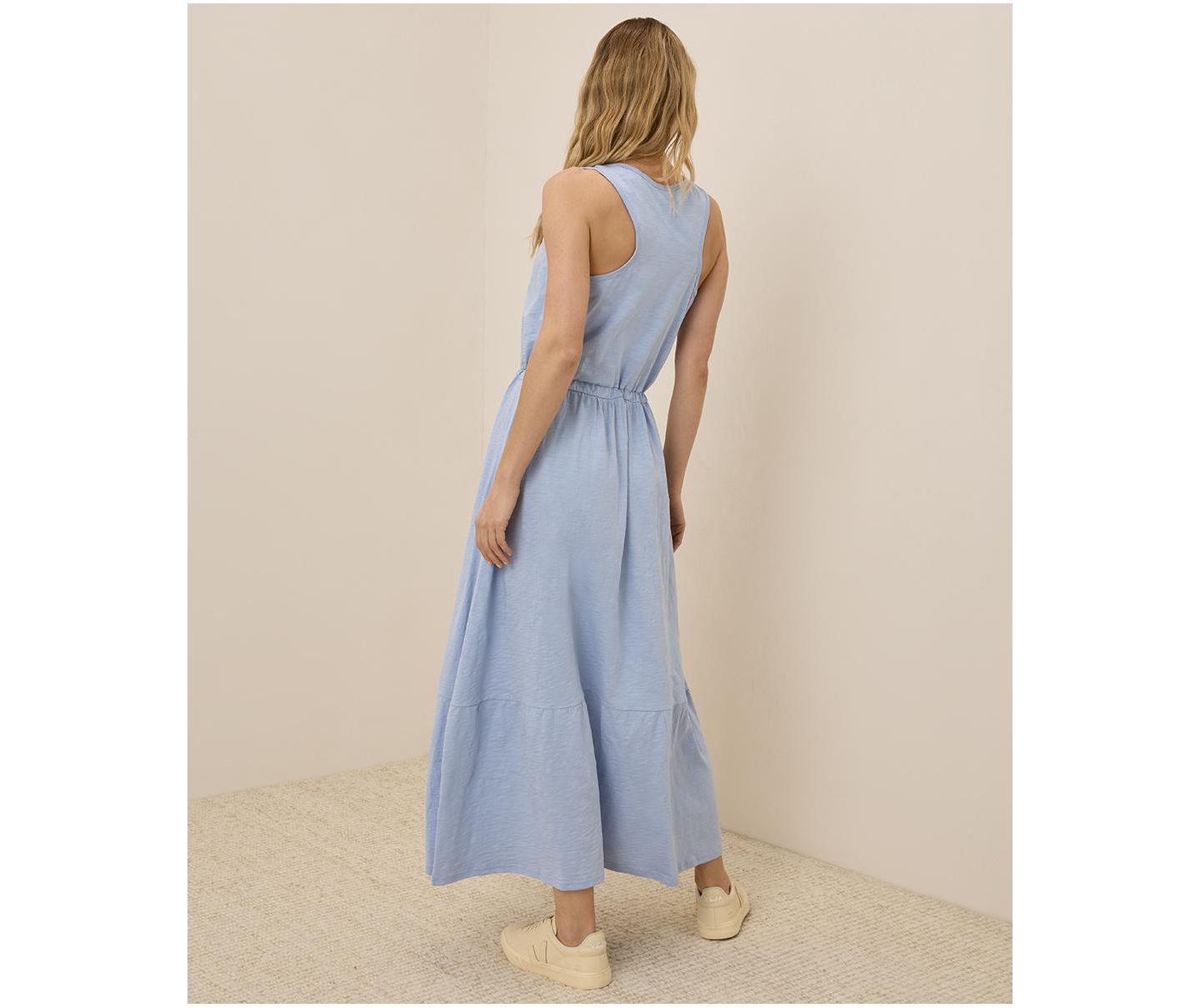 Женское платье Pact Organic Cotton Relaxed Slub Tank Maxi, цвет: Синий — фото 4