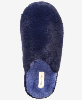 Women's Boxed Two-Tone Faux-Fur Slide Slippers, Macy's Exclusive