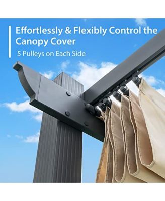 10 x 12 Feet Outdoor Aluminum Retractable Pergola Canopy Shelter Grape Trellis