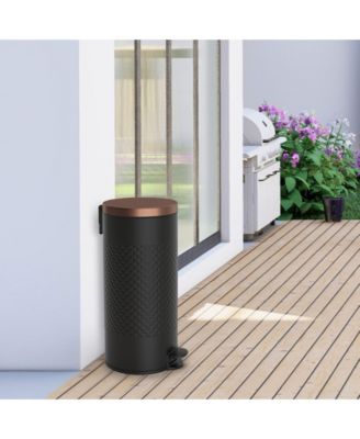 8 Gal./30 Liter Black Color Round Shape Step-on Trash Can with Diamond body design for Kitchen