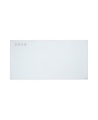 MessageStor Magnetic Dry-Erase Glass Board with Magnets8in x 36in, White
