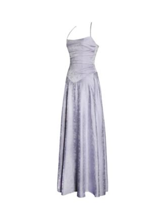 Women's Raegan Taro Purple Jacquard Rouched Maxi Dress