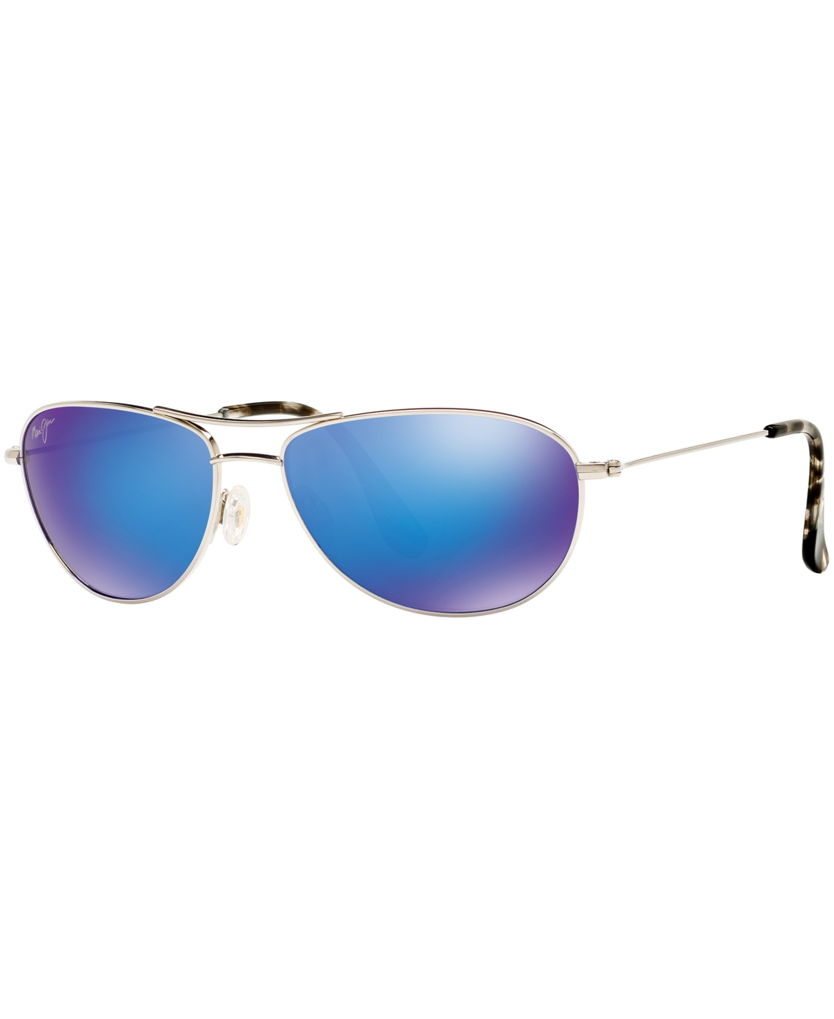 Maui Jim Baby Beach Polarized Sunglasses , 245 In Silver Shiny,blue Mirror Polar