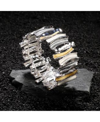 Metallic-Ridge Bangle Bracelet