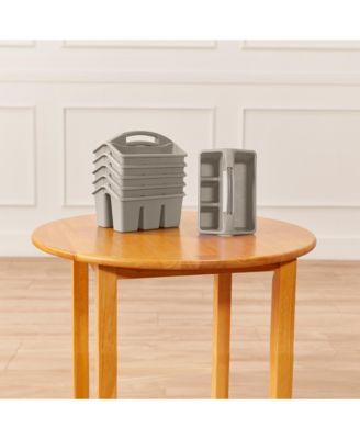 4-Compartment Small Caddy, Grey, 6-Pack