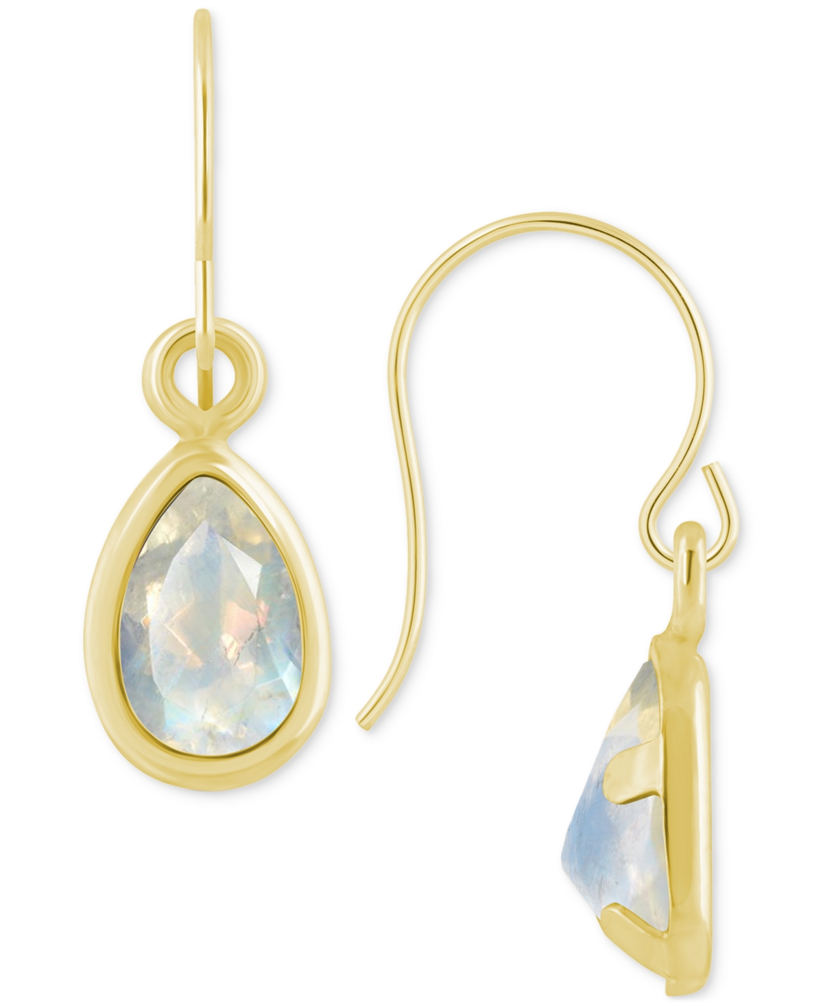 Macy's Amethyst Pear Bezel Drop Earrings (3/4 Ct. T.w) In 10k Gold (also In Additional Gemstones)