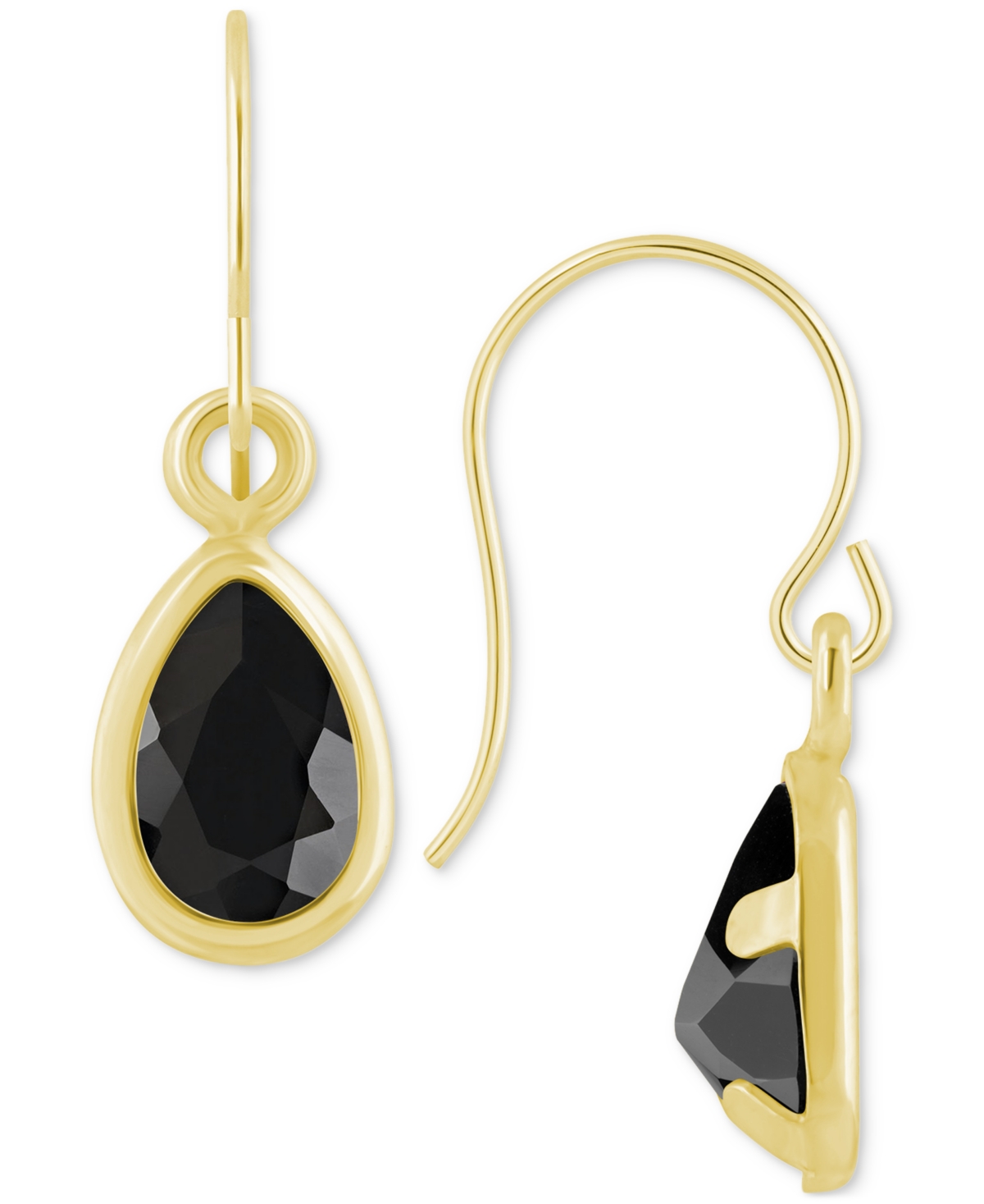 Macy's Amethyst Pear Bezel Drop Earrings (3/4 Ct. T.w) In 10k Gold (also In Additional Gemstones) In Multi