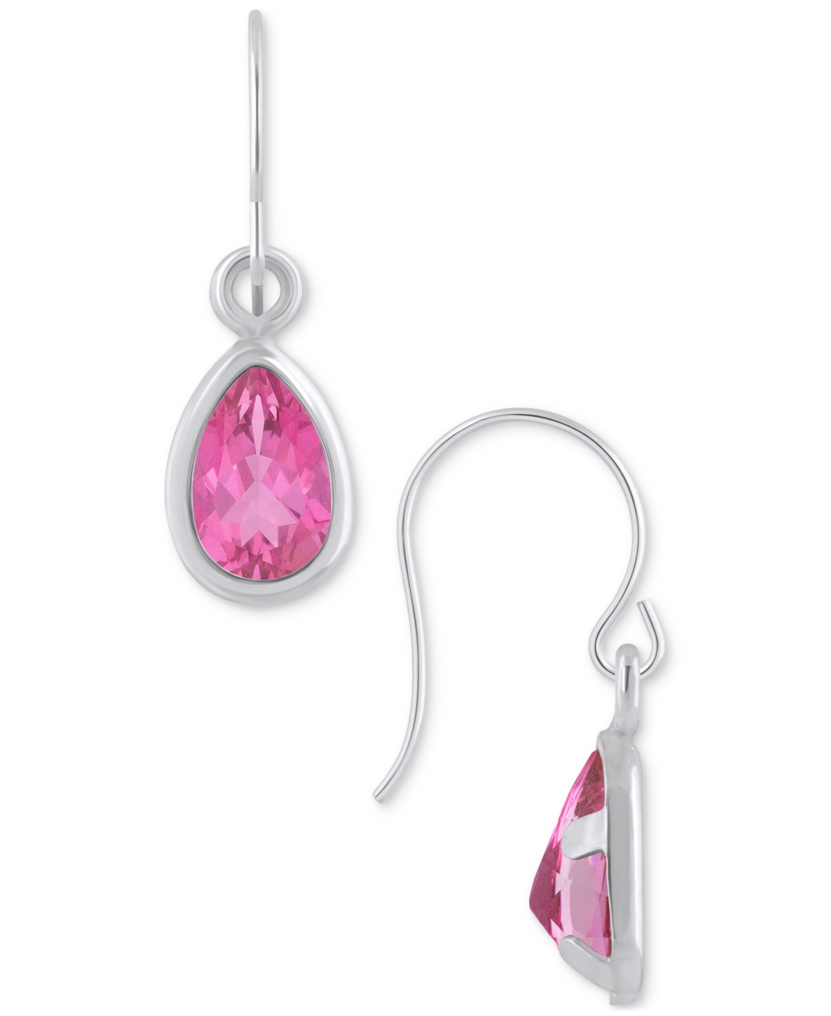 Macy's Amethyst Pear Bezel Drop Earrings (3/4 Ct. T.w) In 10k Gold (also In Additional Gemstones) In Multi