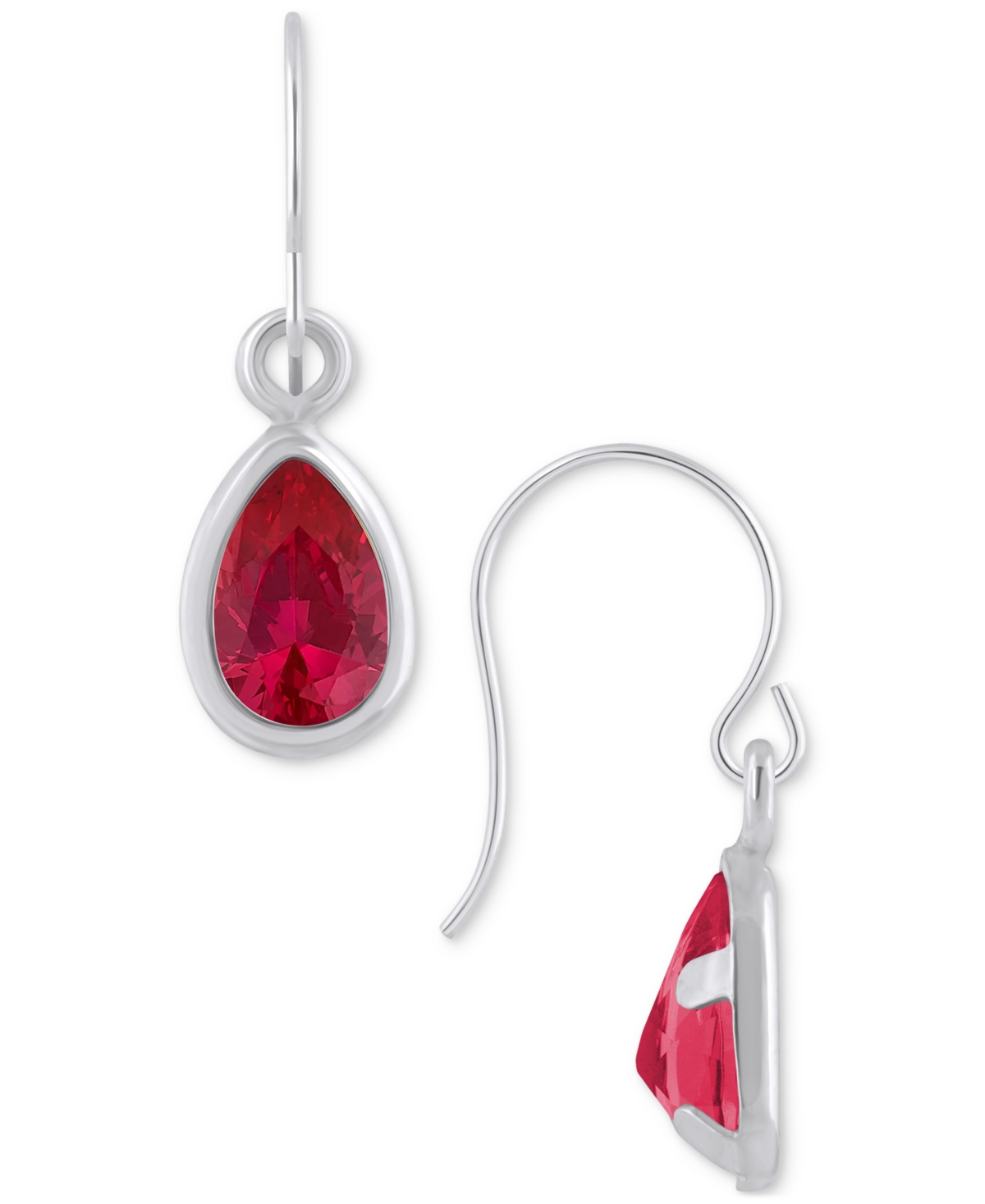 Macy's Amethyst Pear Bezel Drop Earrings (3/4 Ct. T.w) In 10k Gold (also In Additional Gemstones) In Multi