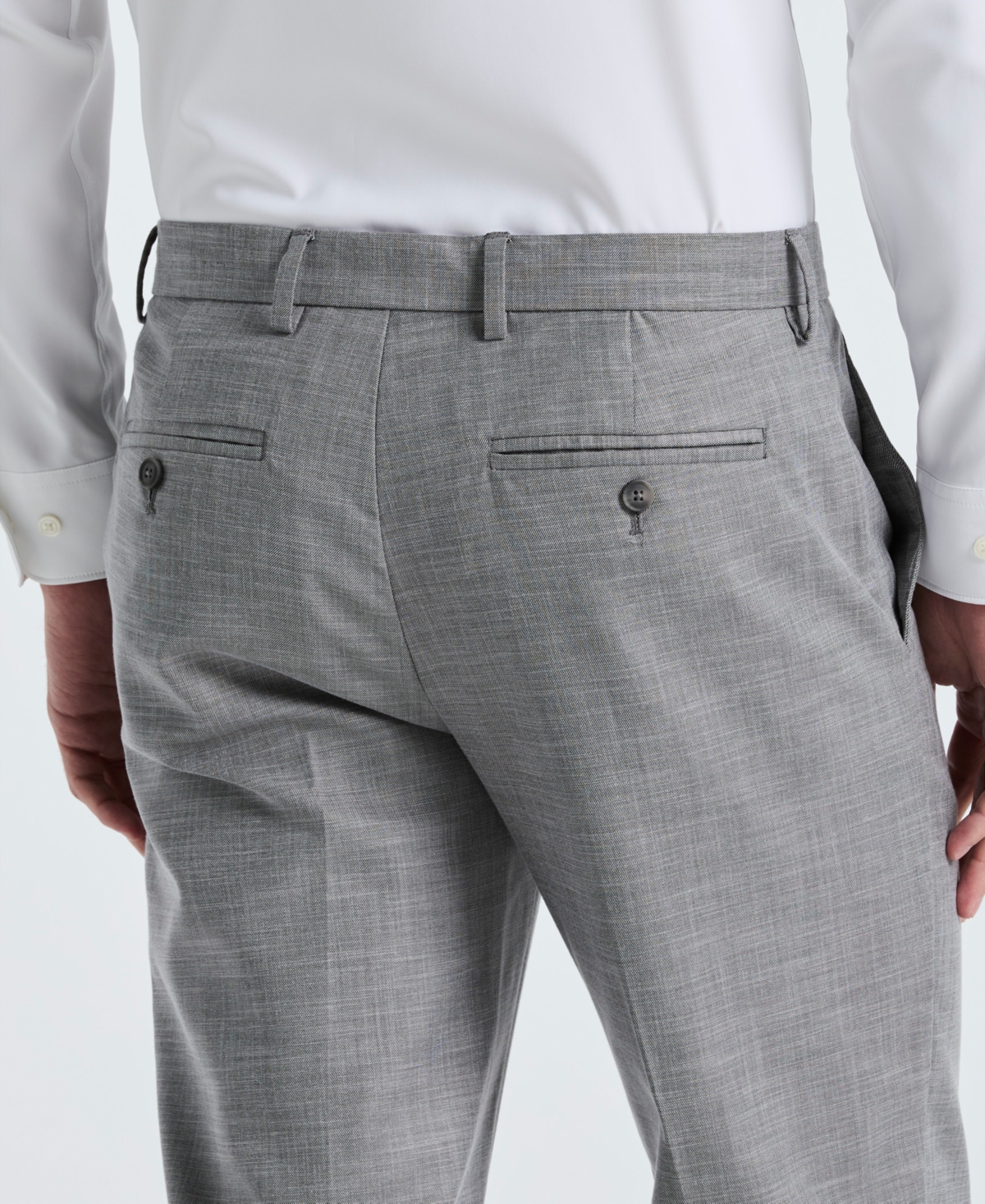 Perry Ellis Portfolio Men's Modern-fit Stretch Solid Resolution Pants In Gray