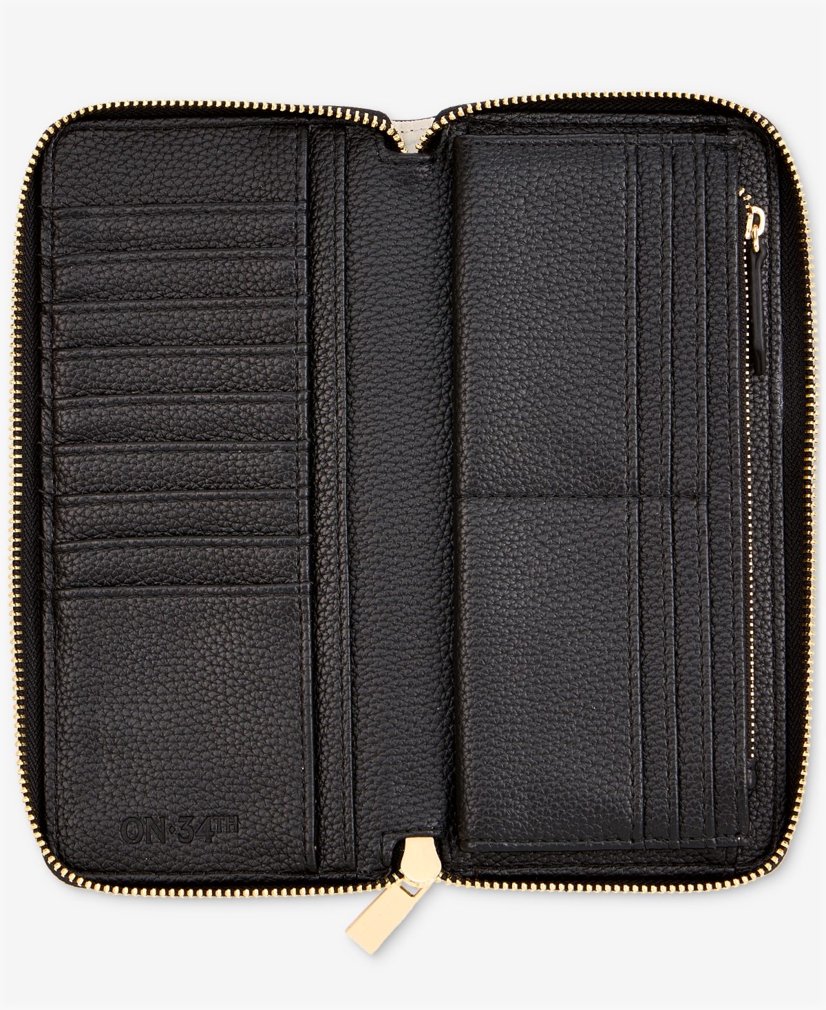 On 34th Angii Solid Zip-around Wallet, Macy's Exclusive In Black