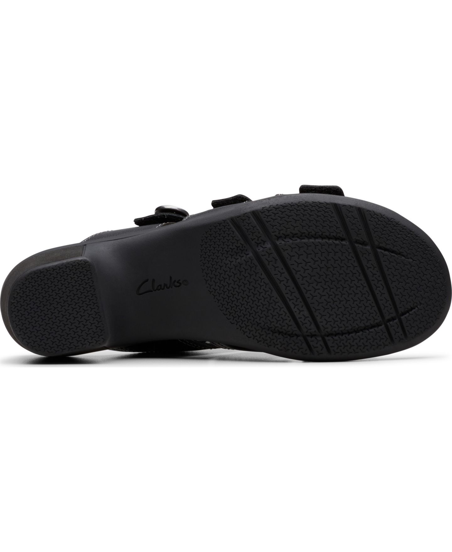 Женские сандалии Clarks Collection Emily2 Adella Block Heel, цвет: Чёрный кожаный — фото 4