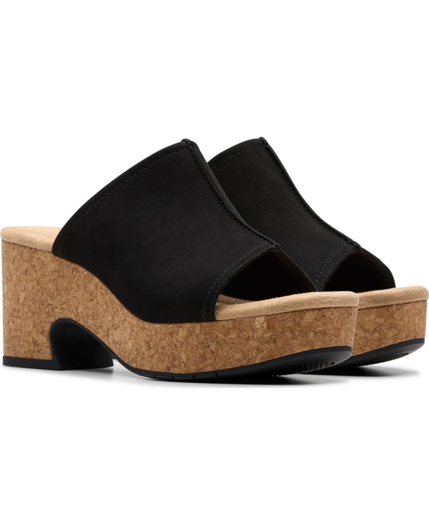 Женские сандалии Clarks Collection Nerisa Vine Wedge, цвет: Чёрный нубуковый — фото 5